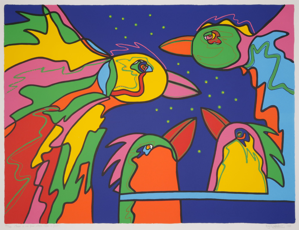 Marianne Naerebout: Zeefdruk, There is no fear, where there is faith verkocht voor € 45!