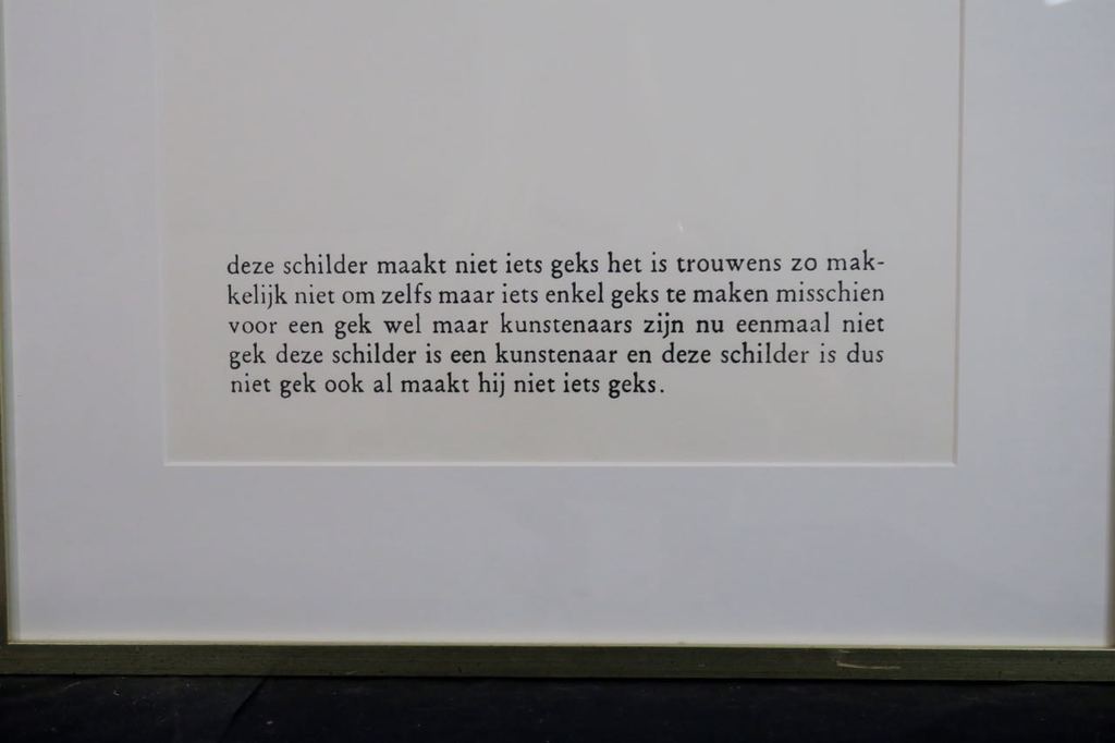 Herman Geerdink: Div.technieken, Hommage aan Jan Hanlo (gedicht) - Ingelijst kopen? Bied vanaf 1!