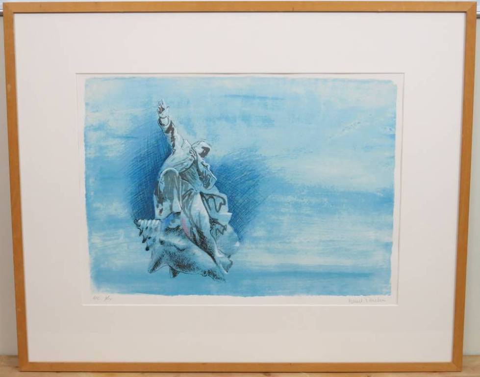 Evert Thielen, - Gasping for Air - Zeefdruk. Ingelijst (groot) 1984 kopen? Bied vanaf 115!