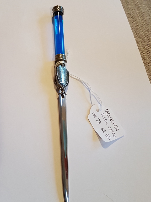 Opener in kobaltblauw Murano glas-Venezia-glas handvat blauw chalcedoon kopen? Bied vanaf 20!