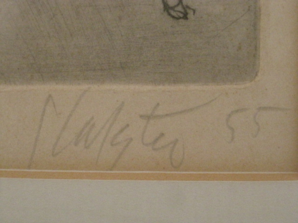 Zeldzame 1/9  Ger Lataster ets "verliefd stel met fiets" gesigneerd 1955  kopen? Bied vanaf 1!