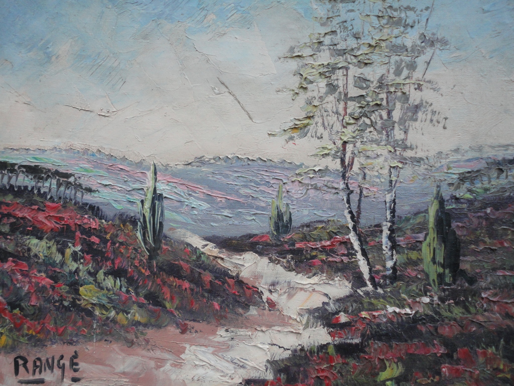 Rangé (20ste eeuw) - Heidelandschap - olieverf op doek kopen? Bied vanaf 1!