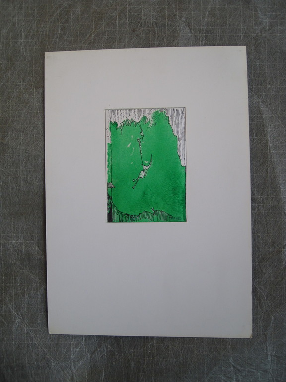 Nieuwe Haagse School Aquarel/Inkt "Abstract in Groen"  Piet Franz 1922-1991 kopen? Bied vanaf 1!