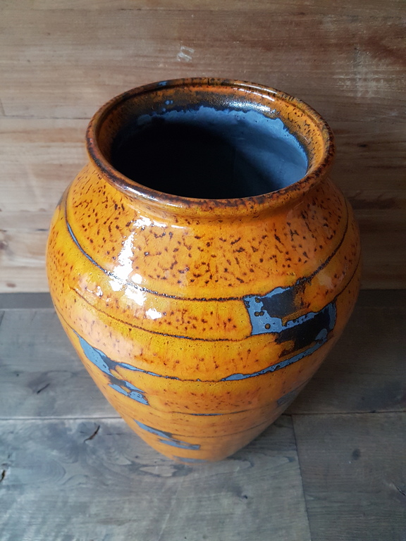 Jasba 1105 - 42 - West Germany Design- Grote vintage keramiek glazuur vaas kopen? Bied vanaf 1!