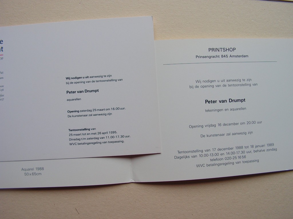 Peter van Drumpt  -  2 x lithografie in kleur  -  ZT - met diverse bijlagen kopen? Bied vanaf 1!