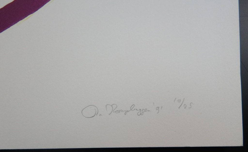 Rob van Koningsbruggen: Litho, Ovaal paars/geel (groot) kopen? Bied vanaf 1!