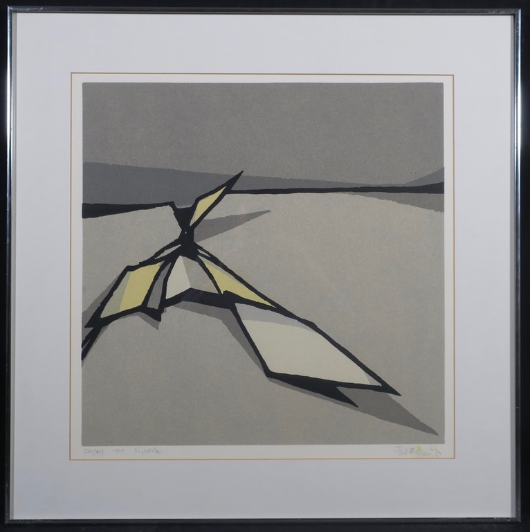 Fon Klement: Boardsnede, Paysage - Ingelijst verkocht voor € 100!