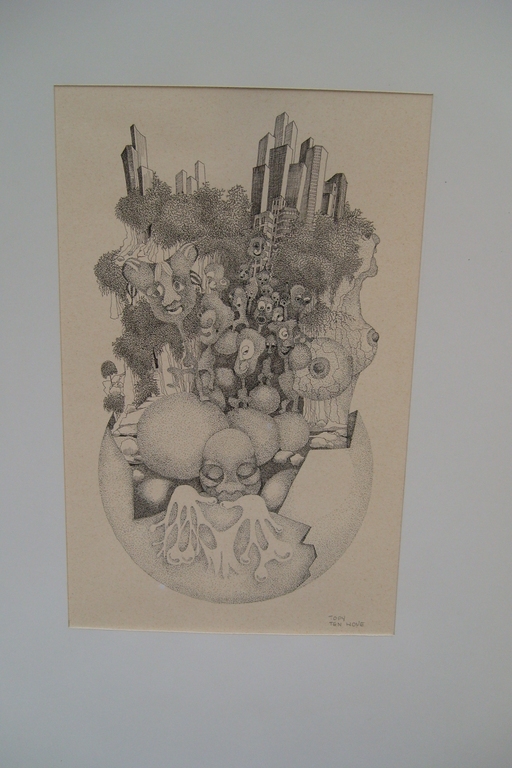 Topy Ten Hove, claustrofobie, zeefdruk op papier r.o. gesigneerd. verkocht voor € 40!