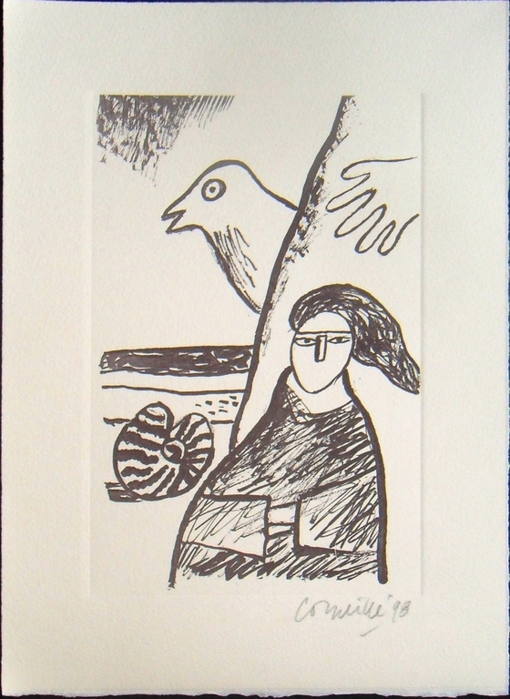 Corneille : vrouw , vogel en zee (ets in bister) kopen? Bied vanaf 1!