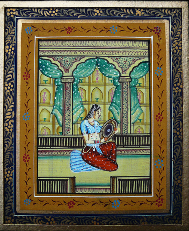 India: Shiva in gebedshuis -gemengde techniek- verkocht voor € 75!