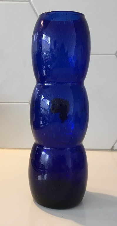 Ritzenhoff Glaswerke Marsberg - Cobalt blauw vintage glazen bubbel vaasje kopen? Bied vanaf 15!
