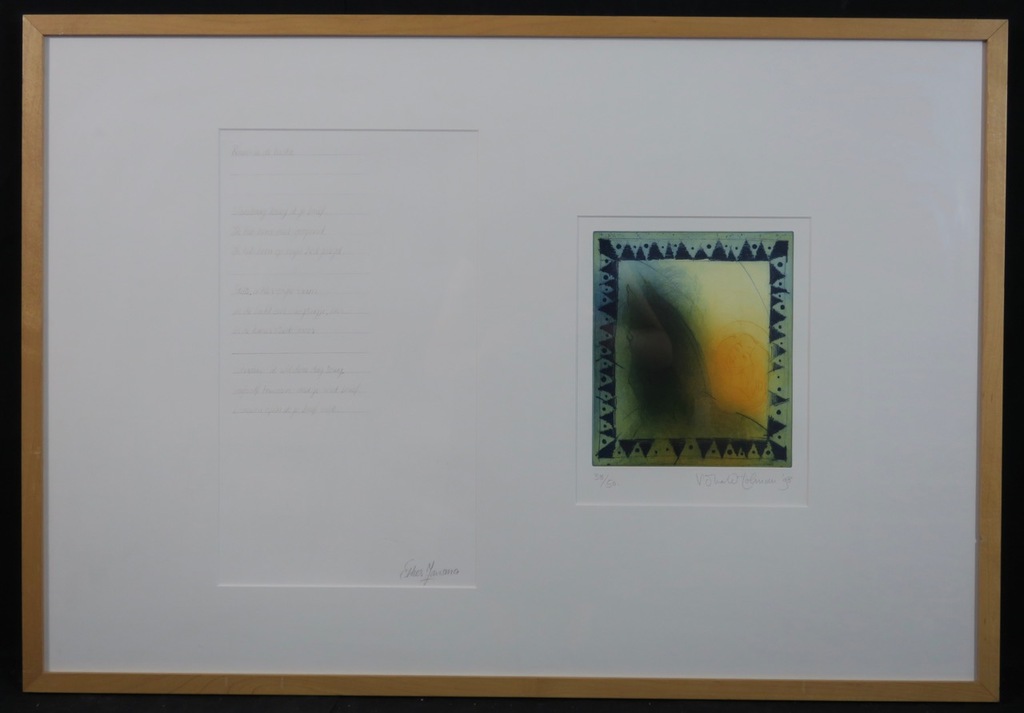 Ronald Tolman: Ets + Esther Jansma: Gedicht, Raam in de lucht - Ingelijst kopen? Bied vanaf 50!