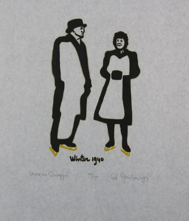 Ad Gerritsen: Houtsnede, Max en Quappi kopen? Bied vanaf 40!