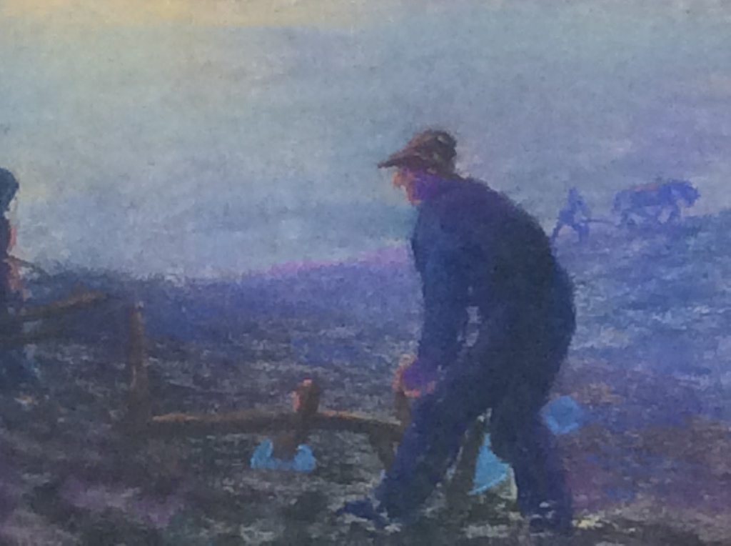 Jan Daniel Bout 1891-1965 “ Ploegende boer “ Pastel kopen? Bied vanaf 175!