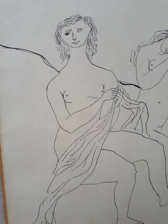 Lucebert CoBrA tekening 1948, drie gratiÃ«n, gesigneerd en gedateerd kopen? Bied vanaf 600!