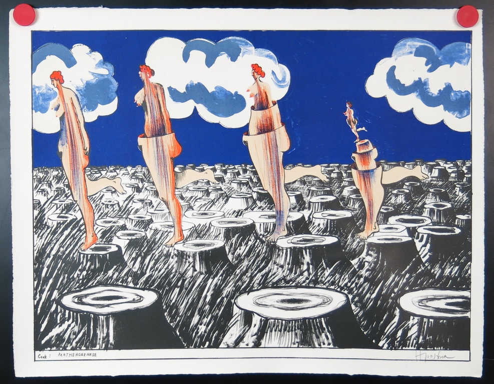 Hannes Postma: Litho, Parthendgenese verkocht voor € 35!