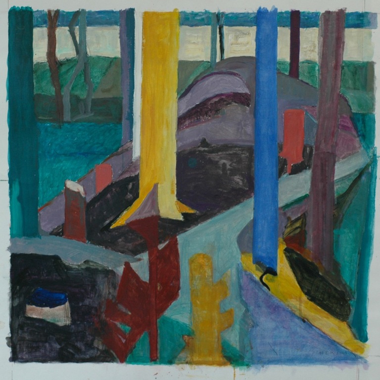 Hans Ebeling Koning, gouache, Vijver met Bomen kopen? Bied vanaf 100!