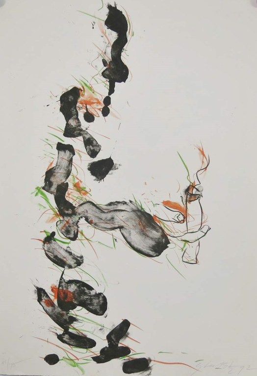 Ger Lataster: Zeefdruk, Man met Kaarslicht verkocht voor € 150!