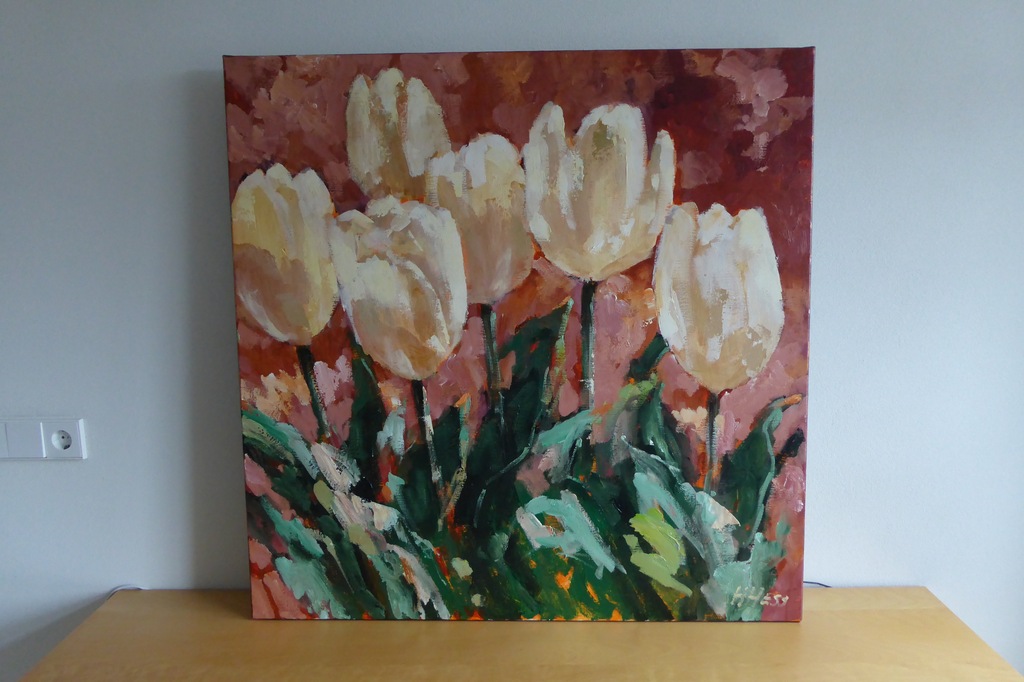 Henri Hess, Schilderij, Tulpen kopen? Bied vanaf 1500!