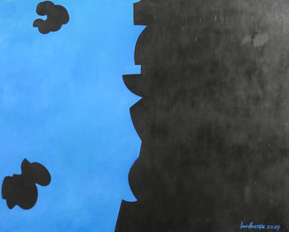 Jan van Holthe: Olieverf op doek, Passage 'Blue-Noir' - Ingelijst kopen? Bied vanaf 50!