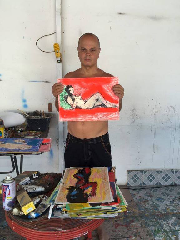 Peter Klashorst - Nude prostitute... - gemengde techniek op papier - gesigneerd kopen? Bied vanaf 75!