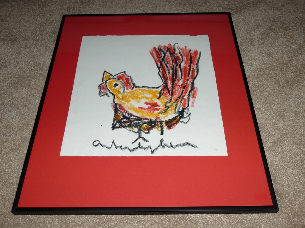 Anton Heyboer,gouache: kip, handgesigneerd kopen? Bied vanaf 275!