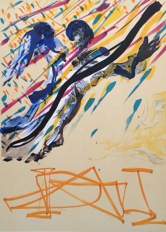 Salvador Dali, L' Archange, handgesigneerde lithografie 1973, serie Les Vitraux kopen? Bied vanaf 950!