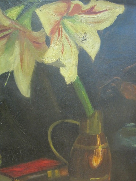 Piet v Wijngaerdt - Bergense School - "Amaryllis" olieverf ca. 1940 kopen? Bied vanaf 1!