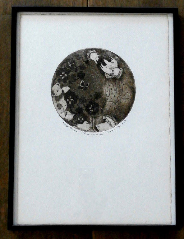 Leentje Linders - ingelijste ets: Slapen met de beer  kopen? Bied vanaf 49!