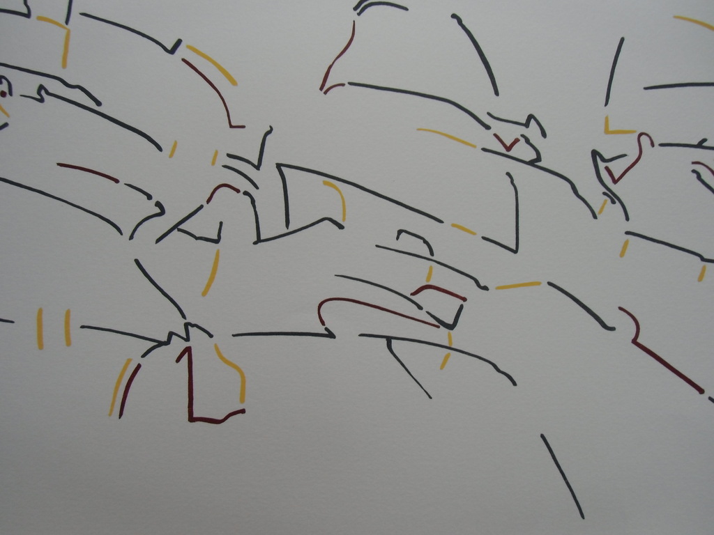 COMPOSITIE MET FIGUREN // KLEURENLITHO VAN HENRI PLAAT verkocht voor € 60!