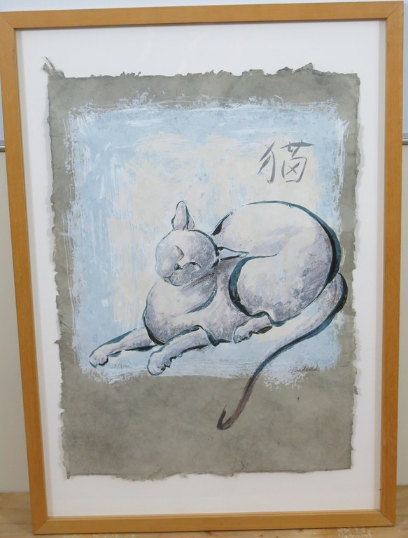 Carla Raadsveld: Litho, Snorrende kat - Ingelijst (groot) kopen? Bied vanaf 50!