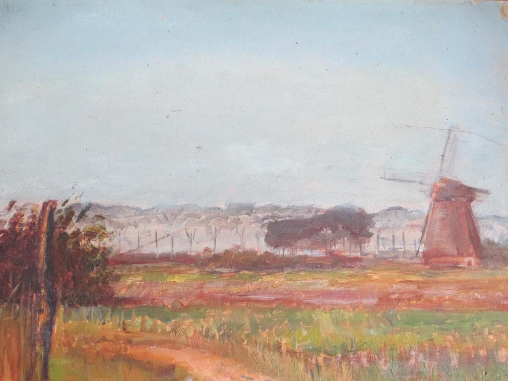 Frederika Broeksmit, Molen in Polderland, Olie/Papier verkocht voor € 60!