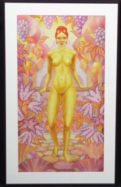 Jan de Vries: Aquarel, Eva in het Paradijs -Ingelijst kopen? Bied vanaf 150!