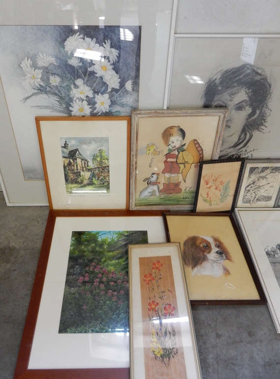 Aquarel oud kerkje + 11 andere werken op papier kopen? Bied vanaf 1!