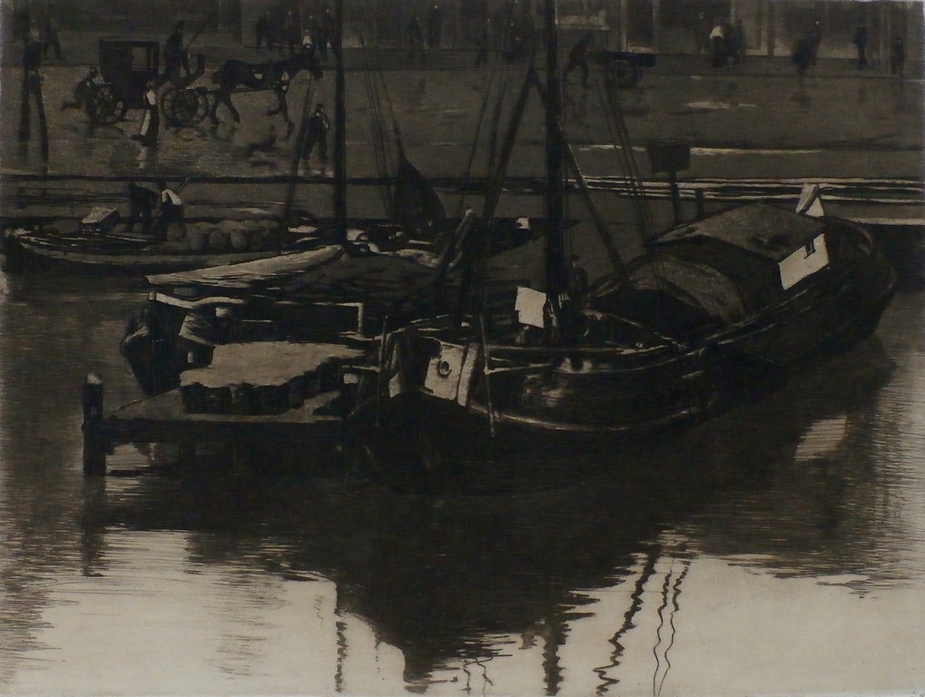 Willem Witsen - ets: Damrak 2 - 1905/1906 verkocht voor € 395!