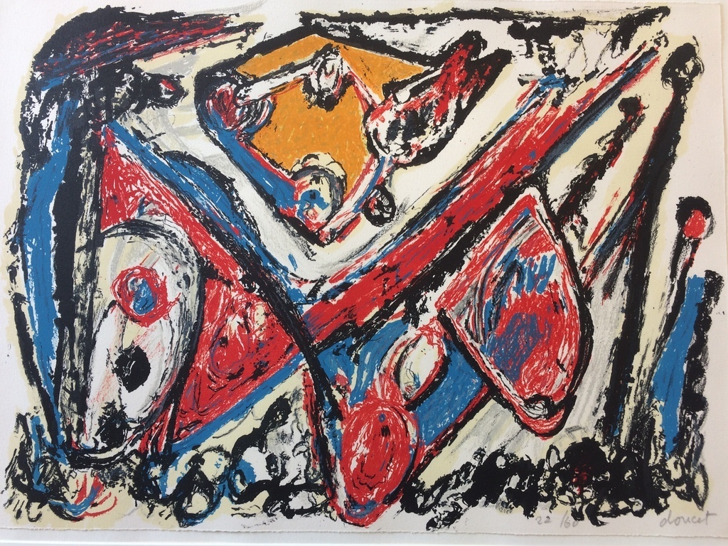 Jacques Doucet, fraaie en kleurrijke zeefdruk in kleine oplage 22/60 verkocht voor € 145!