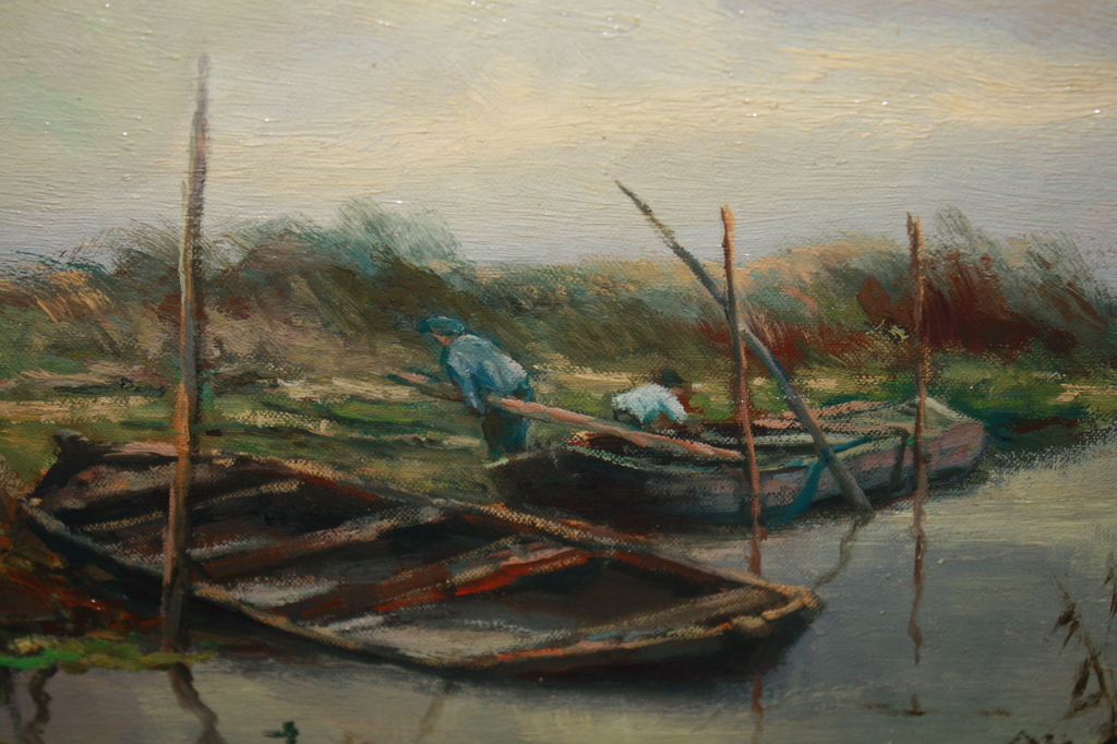 R KLEIN - POLDER MET VISSERS EN HUN BOTEN AAN HET WERK kopen? Bied vanaf 1!