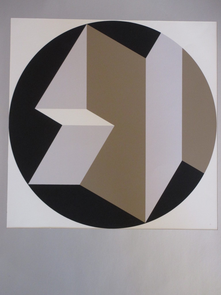 Rinaldo Paluzzi, Ruimtelijke compositie, Zeefdruk verkocht voor € 35!