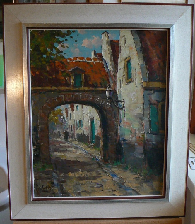 A. van Gilst  --  olieverf op doek  --  stadspoortje verkocht voor € 240!