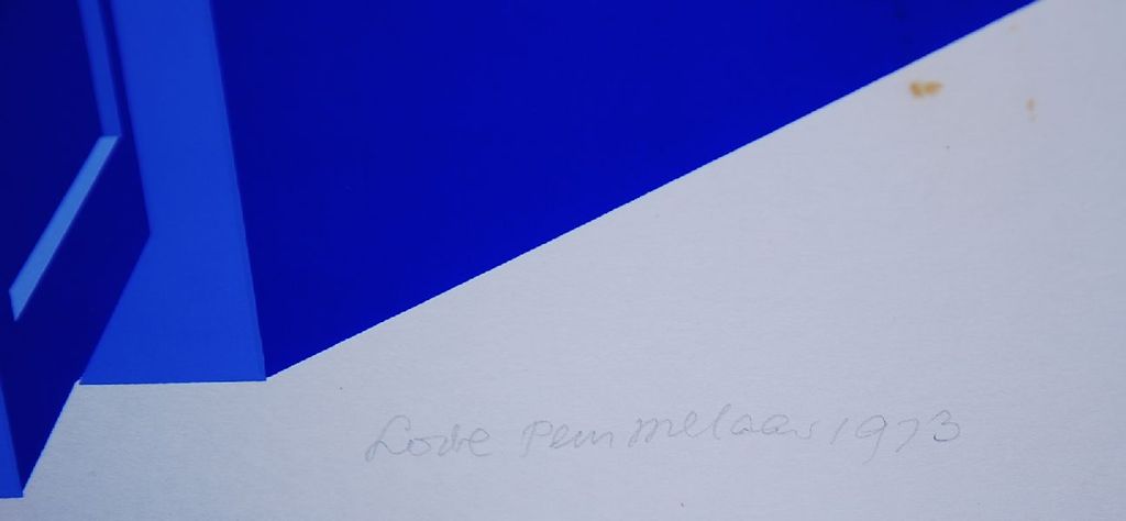 Lode Pemmelaar: Zeefdruk. Dame bij kast kopen? Bied vanaf 70!