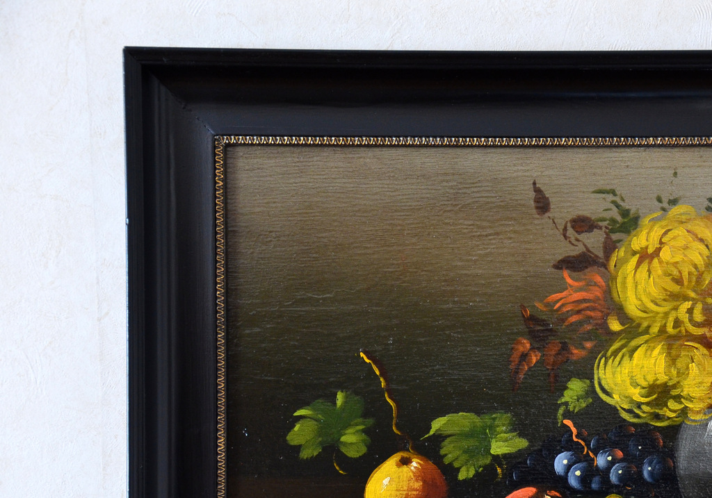 Tilly Moes(1899 - 1979) - Stilleven - Fruit en Bloemen - Olieverf op paneel.     kopen? Bied vanaf 125!