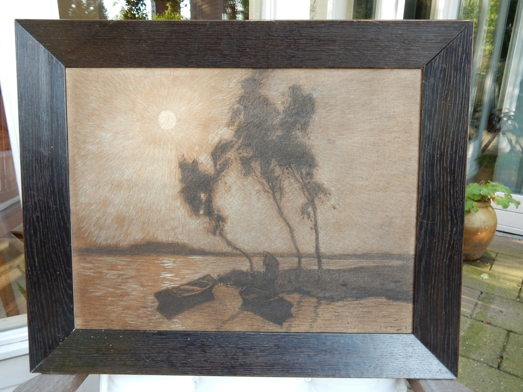 Yppe  Wenning, olieverf op dik papier, tekening met o.a. pastel kopen? Bied vanaf 125!