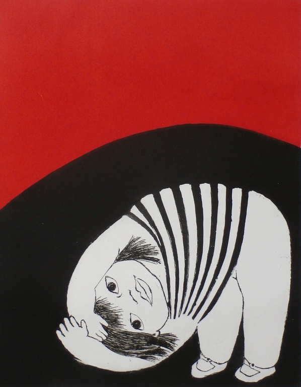 Ans Wortel - ets/ aquatint: Je voegend naar 't hol verkocht voor € 75!