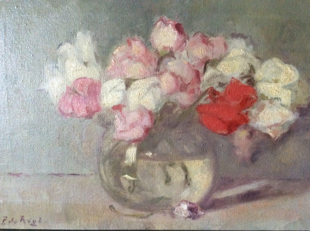 Piet de Regt 1877-1960  Rozen in vaas : Laatste maal!           verkocht voor € 265!