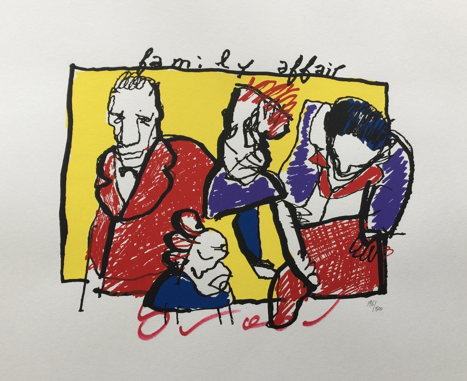 Herman Brood - Originele hand gesigneerde zeefdruk - Family Affair verkocht voor € 82!