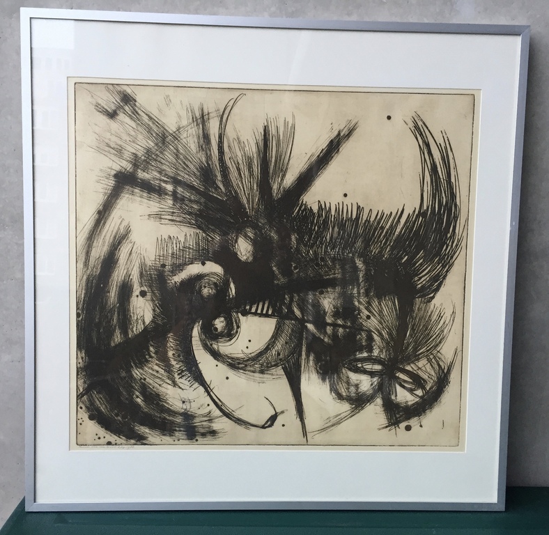 Renate van den Dool - Ets 1/15 (46 x 50,5 cm) 1988 - Dansende vogels kopen? Bied vanaf 1!