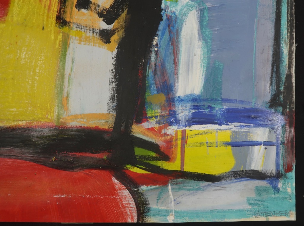 Onbekend gesigneerd: Acryl op papier, Zonder titel kopen? Bied vanaf 1!
