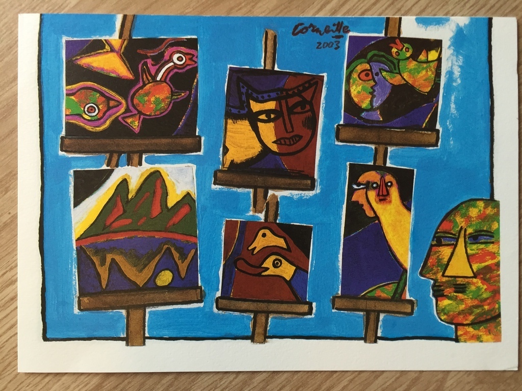 2 x Corneille zeefdruk/ litho 1997 en 2003 kerst kaart kopen? Bied vanaf 1!