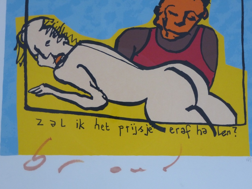 Herman Brood, zeefdruk: zal ik het prijsje er vanaf halen? kopen? Bied vanaf 250!