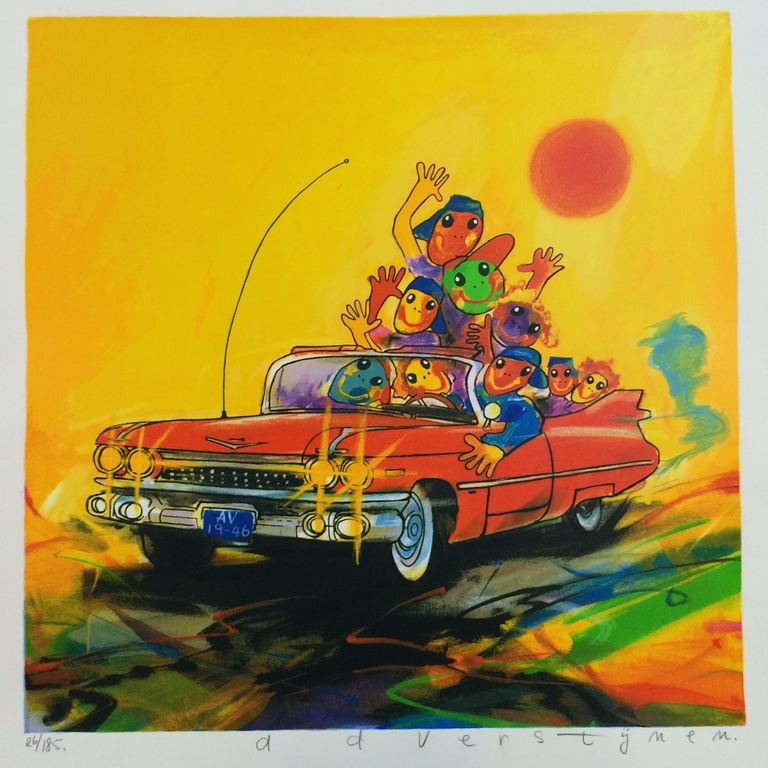Ad Verstijnen: zeefdruk " Cadillac " verkocht voor € 50!
